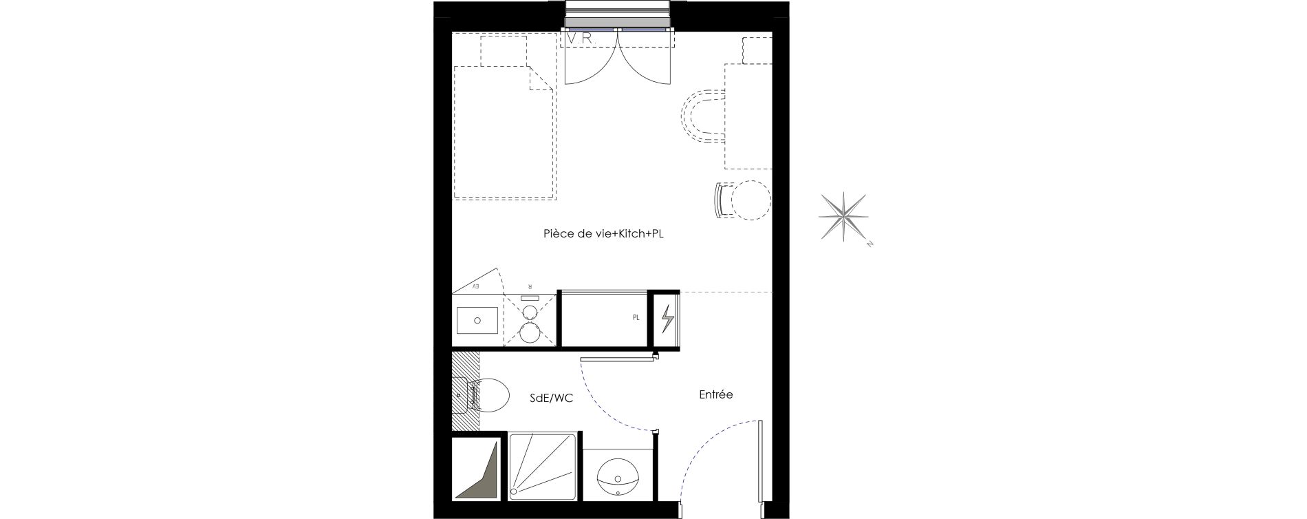 Appartement T1 de 18,70 m2 &agrave; Fontenay-Aux-Roses Scarron