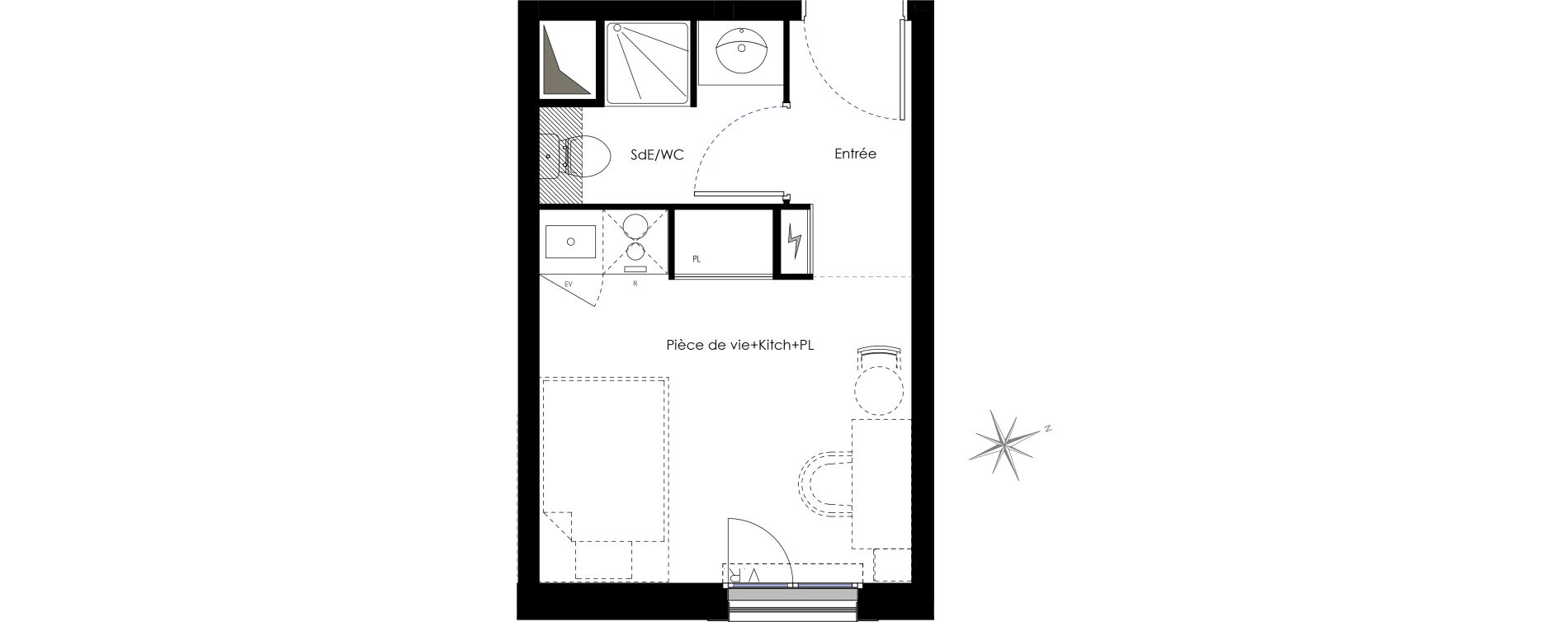 Appartement T1 de 17,13 m2 &agrave; Fontenay-Aux-Roses Scarron