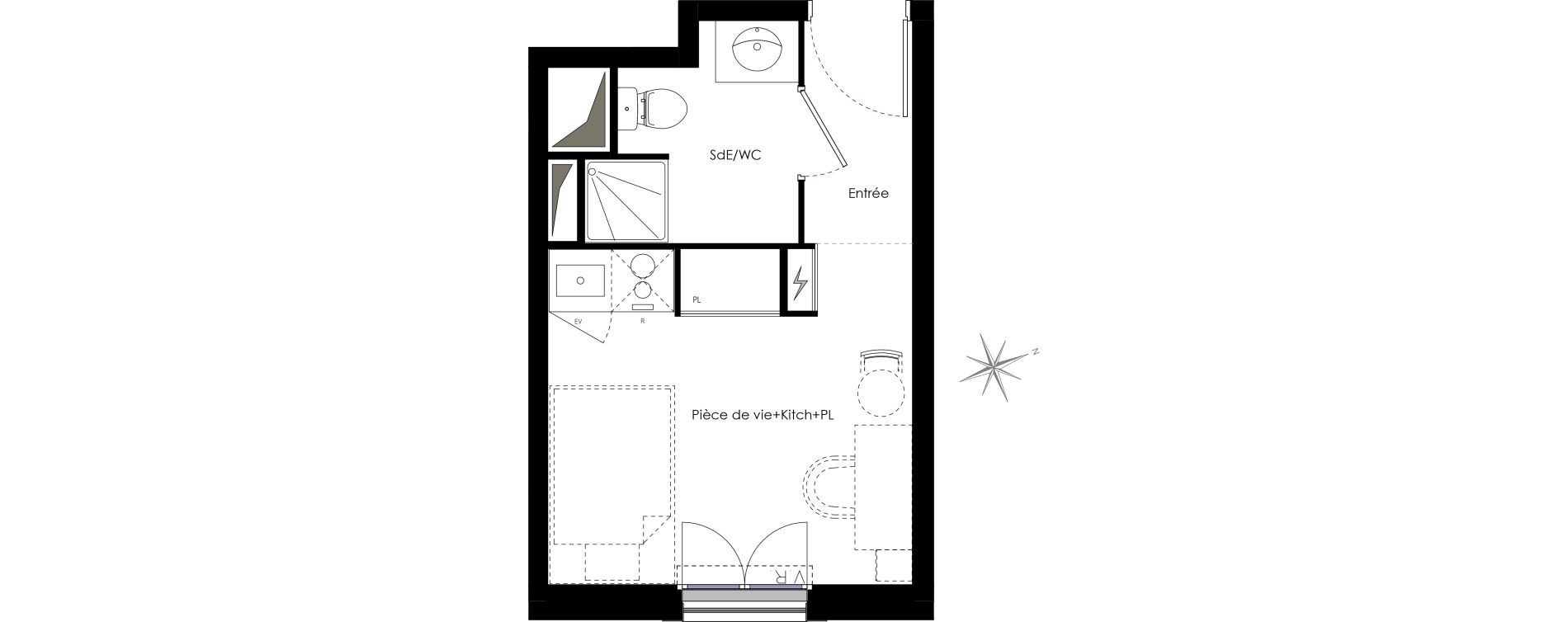 Appartement T1 de 17,04 m2 &agrave; Fontenay-Aux-Roses Scarron