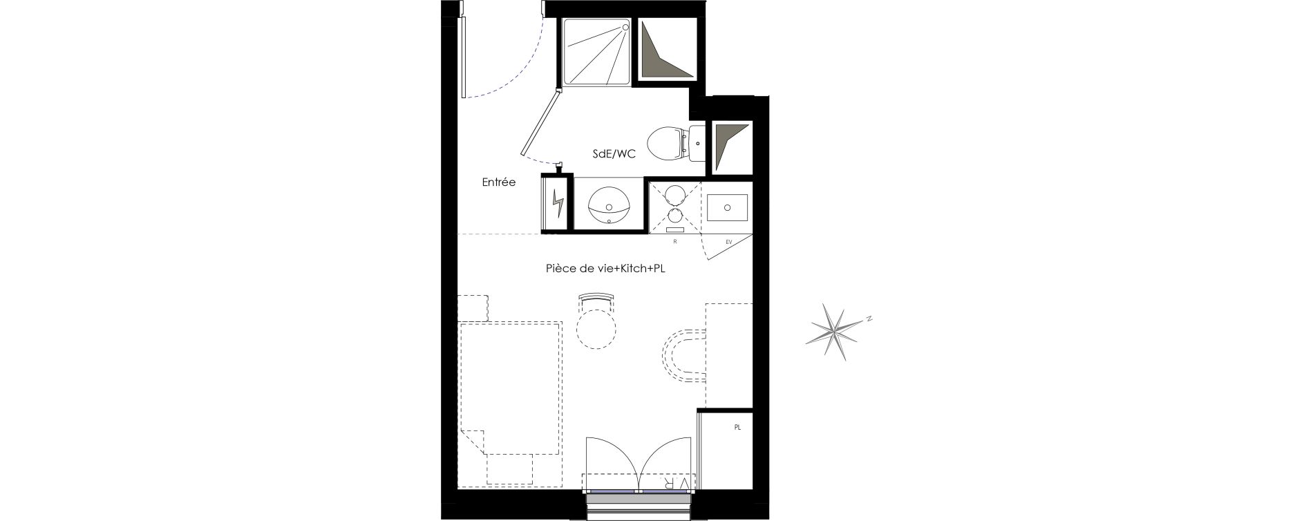 Appartement T1 de 16,24 m2 &agrave; Fontenay-Aux-Roses Scarron