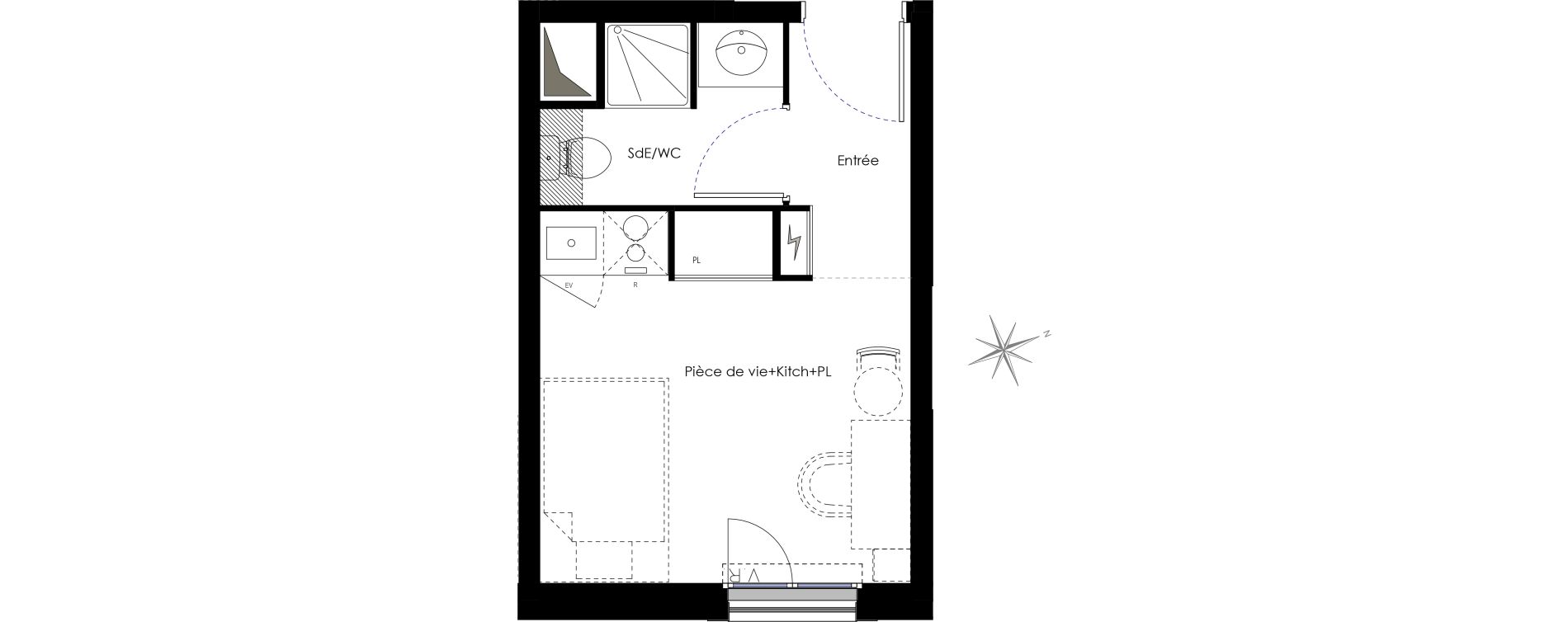 Appartement T1 de 17,13 m2 &agrave; Fontenay-Aux-Roses Scarron