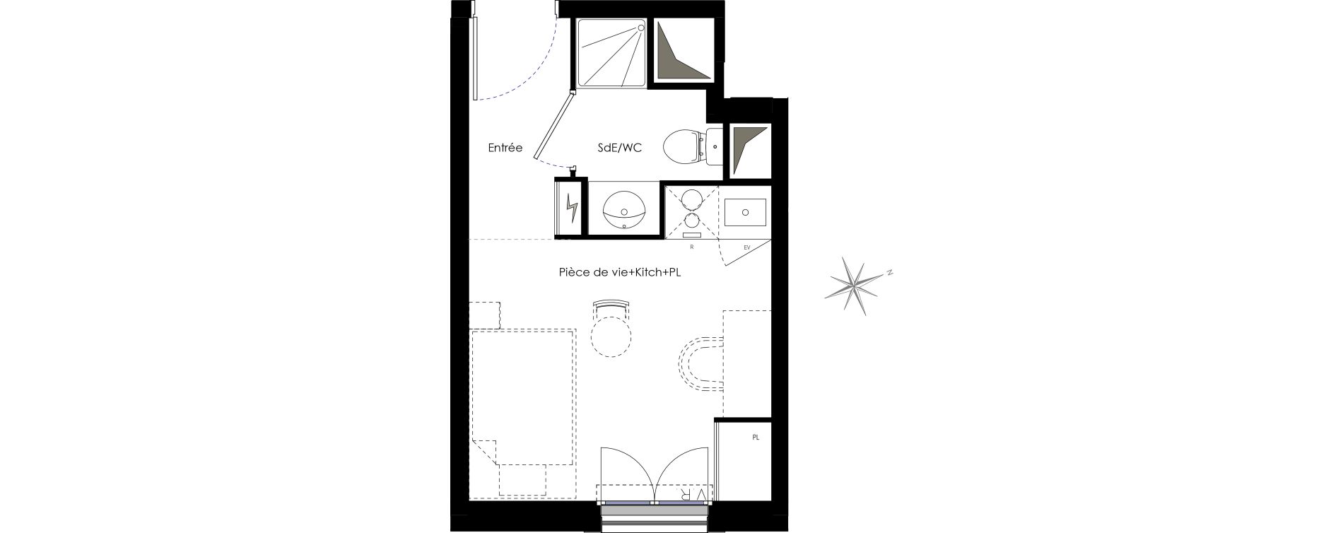 Appartement T1 de 16,24 m2 &agrave; Fontenay-Aux-Roses Scarron