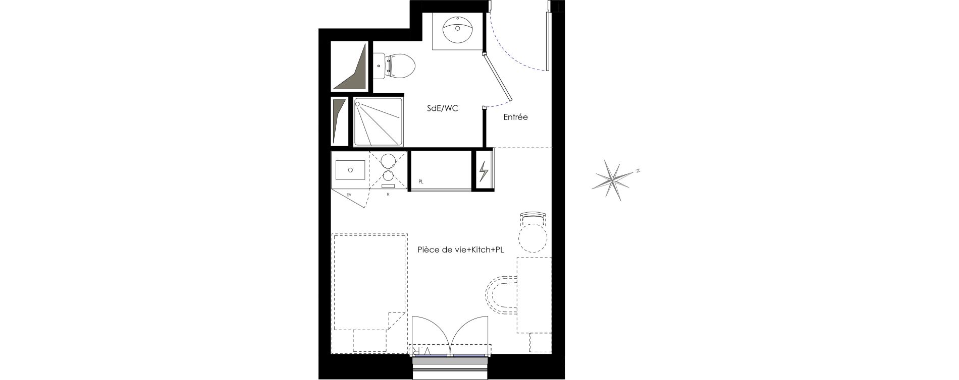 Appartement T1 de 17,04 m2 &agrave; Fontenay-Aux-Roses Scarron