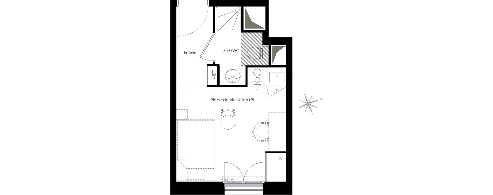 Appartement T1 de 16,24 m2 &agrave; Fontenay-Aux-Roses Scarron