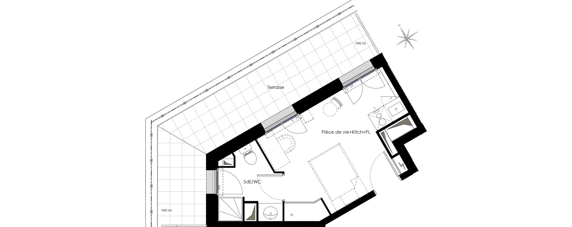 Appartement T1 de 18,37 m2 &agrave; Fontenay-Aux-Roses Scarron