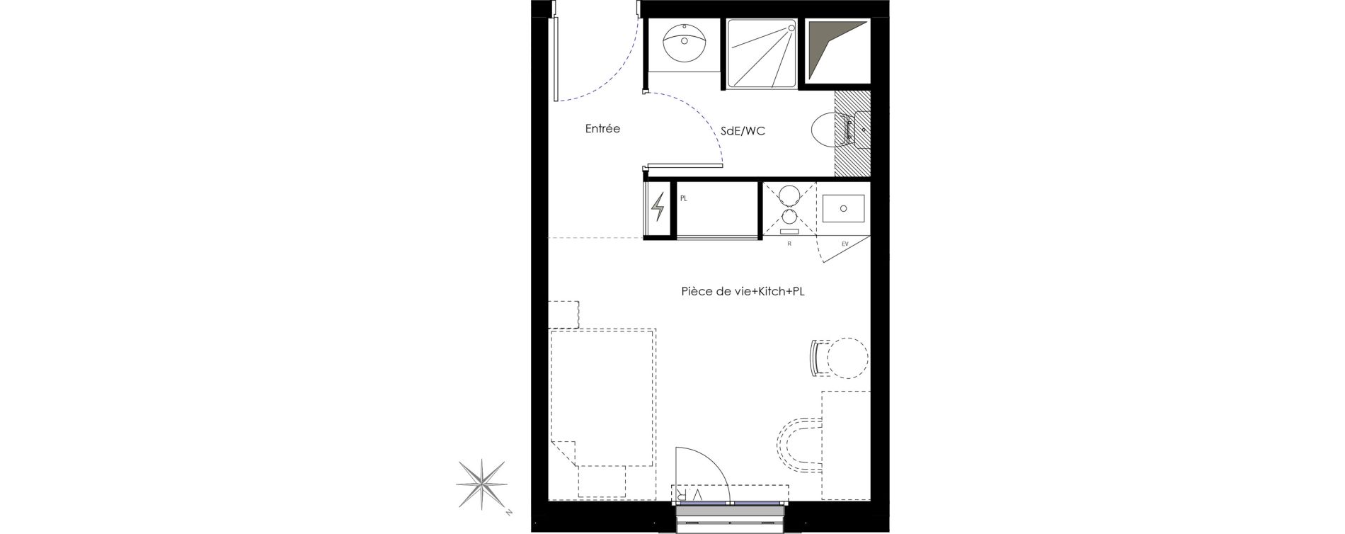 Appartement T1 de 18,14 m2 &agrave; Fontenay-Aux-Roses Scarron