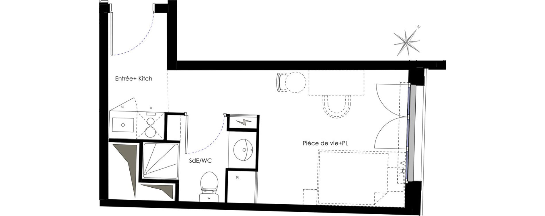 Appartement T1 de 18,82 m2 &agrave; Fontenay-Aux-Roses Scarron