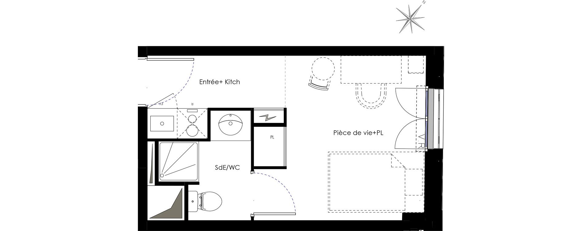 Appartement T1 de 16,73 m2 &agrave; Fontenay-Aux-Roses Scarron