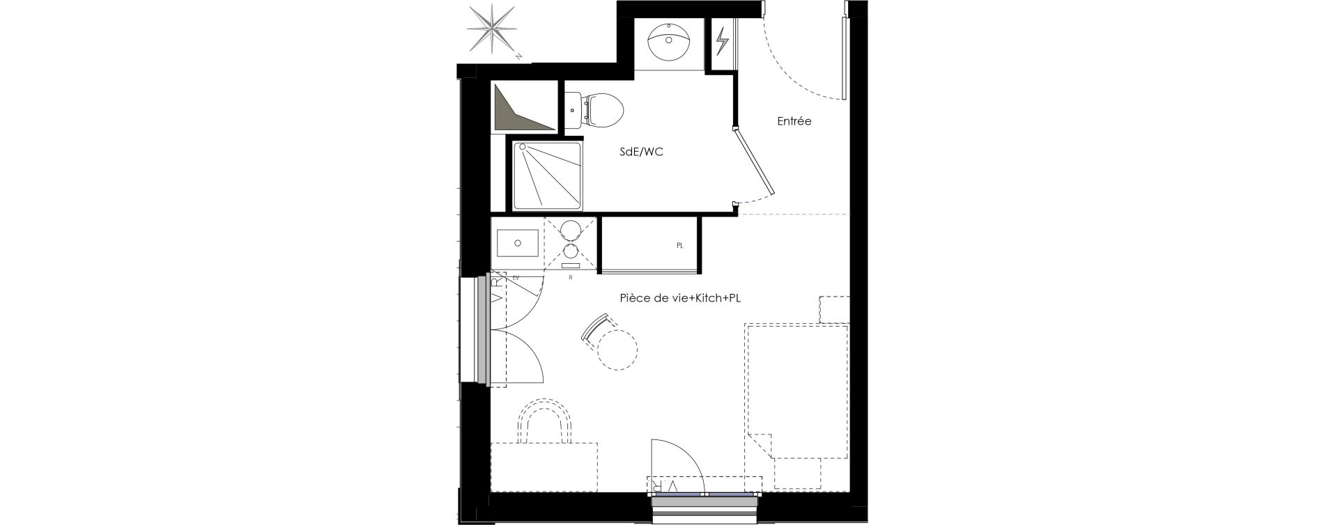 Appartement T1 de 19,00 m2 &agrave; Fontenay-Aux-Roses Scarron