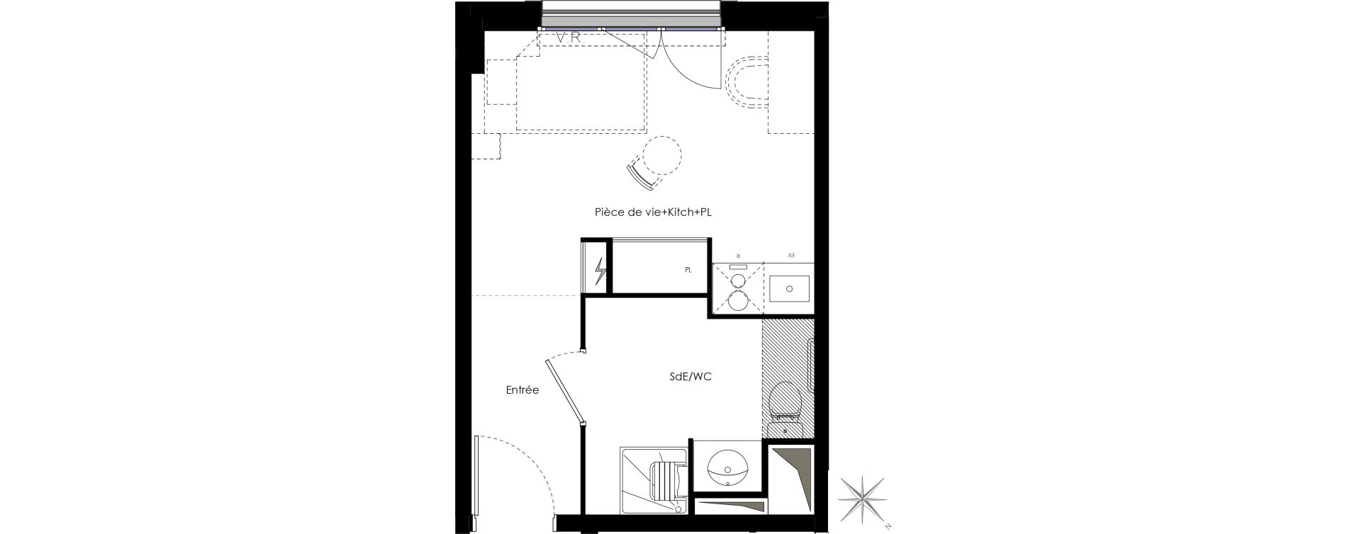 Appartement T1 de 21,42 m2 &agrave; Fontenay-Aux-Roses Scarron