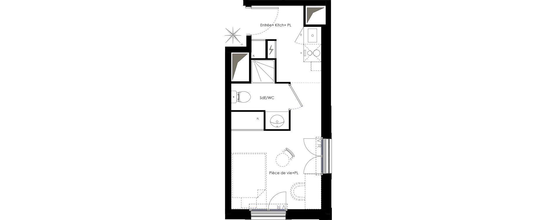 Appartement T1 de 18,62 m2 &agrave; Fontenay-Aux-Roses Scarron