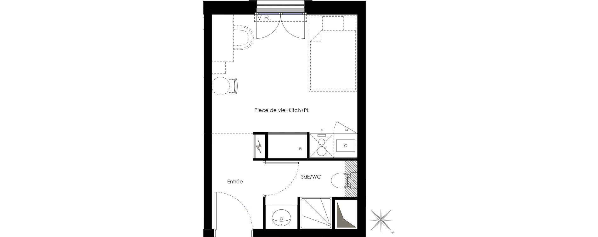 Appartement T1 de 18,59 m2 &agrave; Fontenay-Aux-Roses Scarron