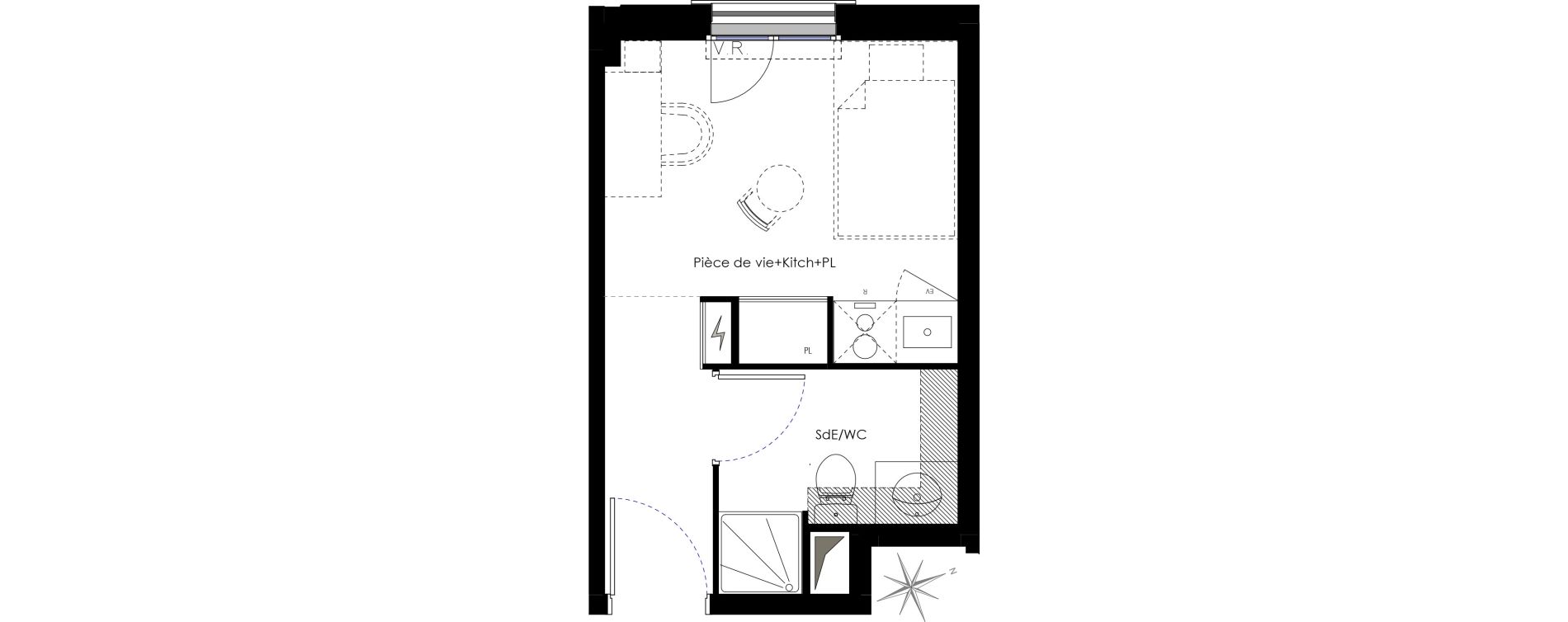 Appartement T1 de 16,65 m2 &agrave; Fontenay-Aux-Roses Scarron