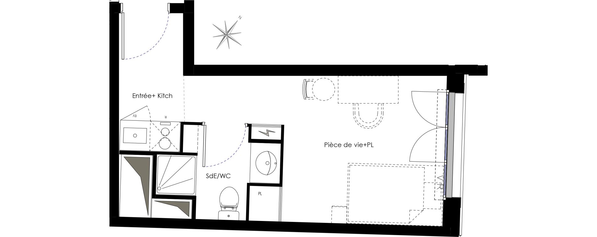 Appartement T1 de 18,82 m2 &agrave; Fontenay-Aux-Roses Scarron