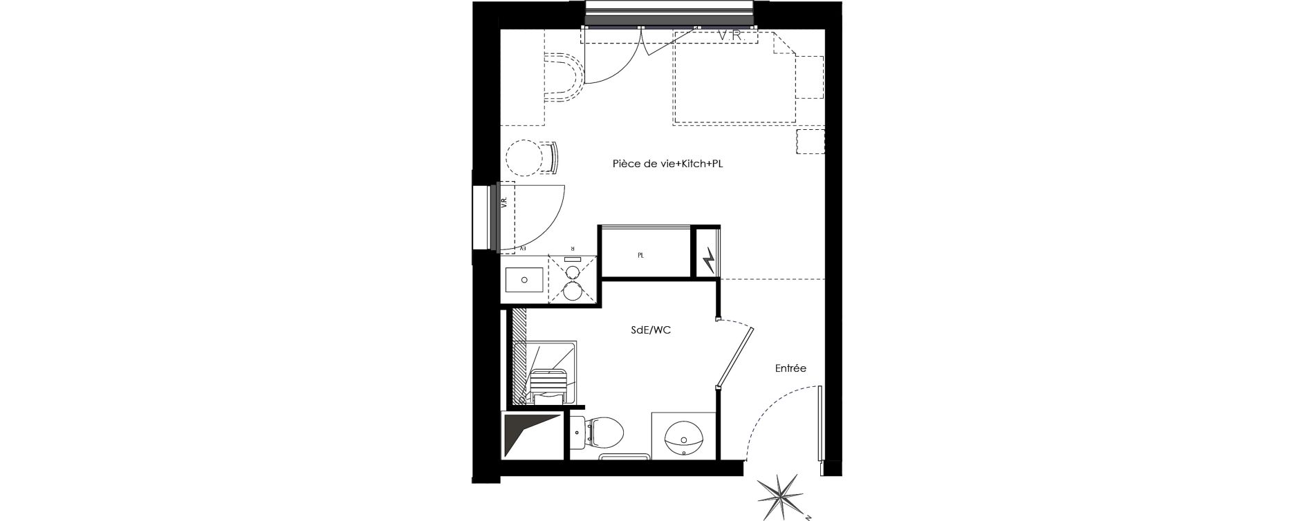 Appartement T1 de 20,40 m2 &agrave; Fontenay-Aux-Roses Scarron
