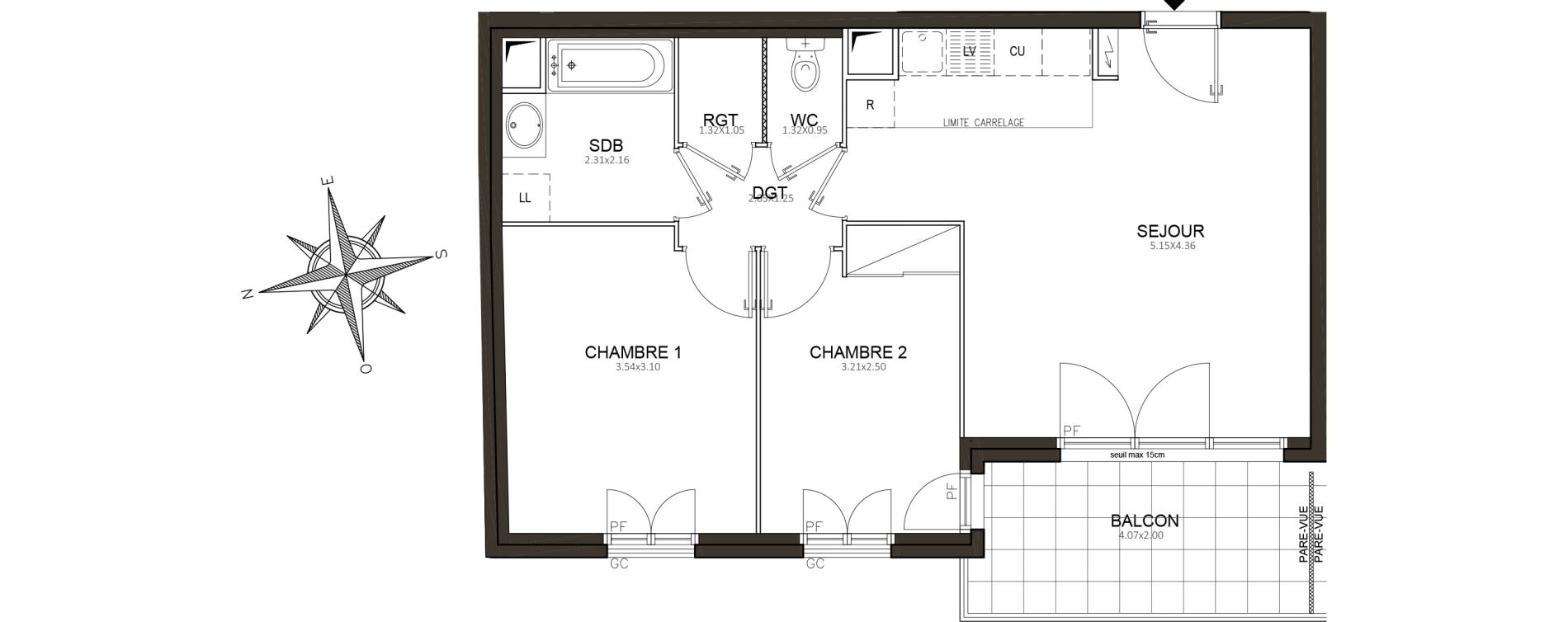 Appartement T3 de 56,07 m2 &agrave; Fontenay-Aux-Roses Centre