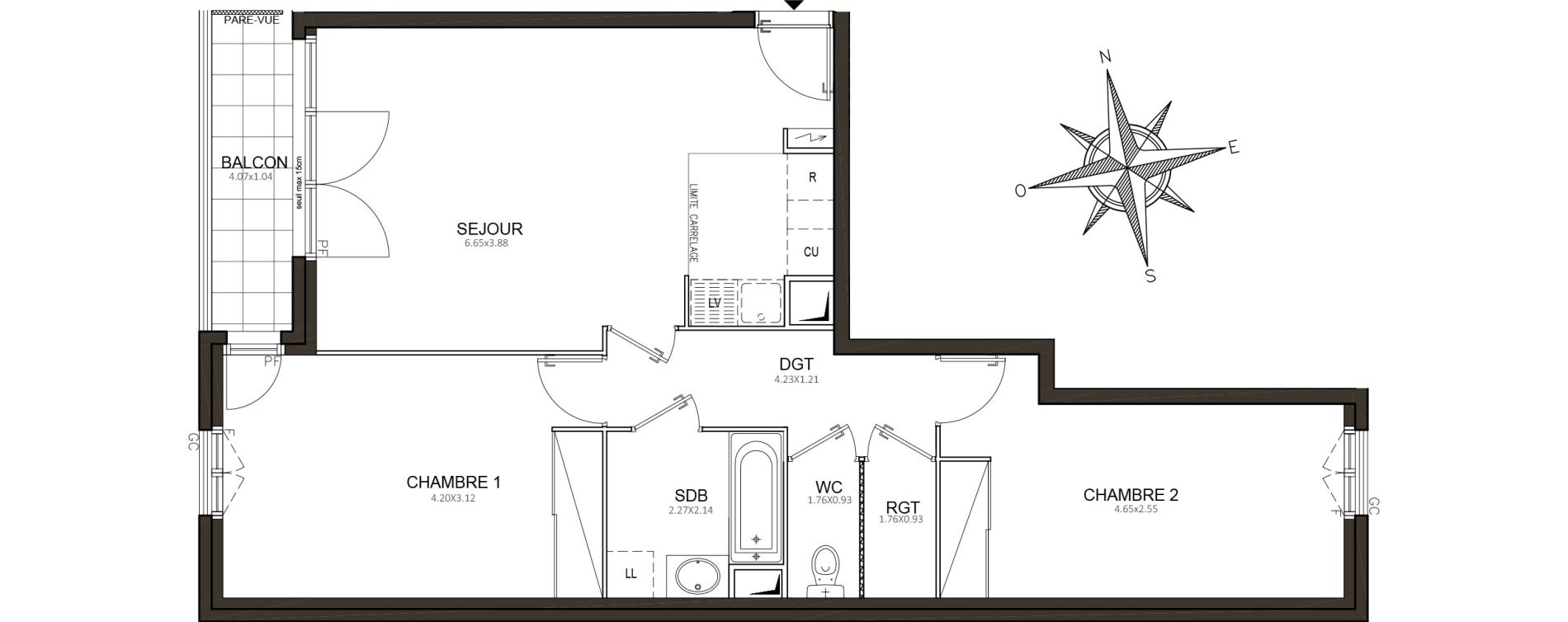 Appartement T3 de 68,06 m2 &agrave; Fontenay-Aux-Roses Centre