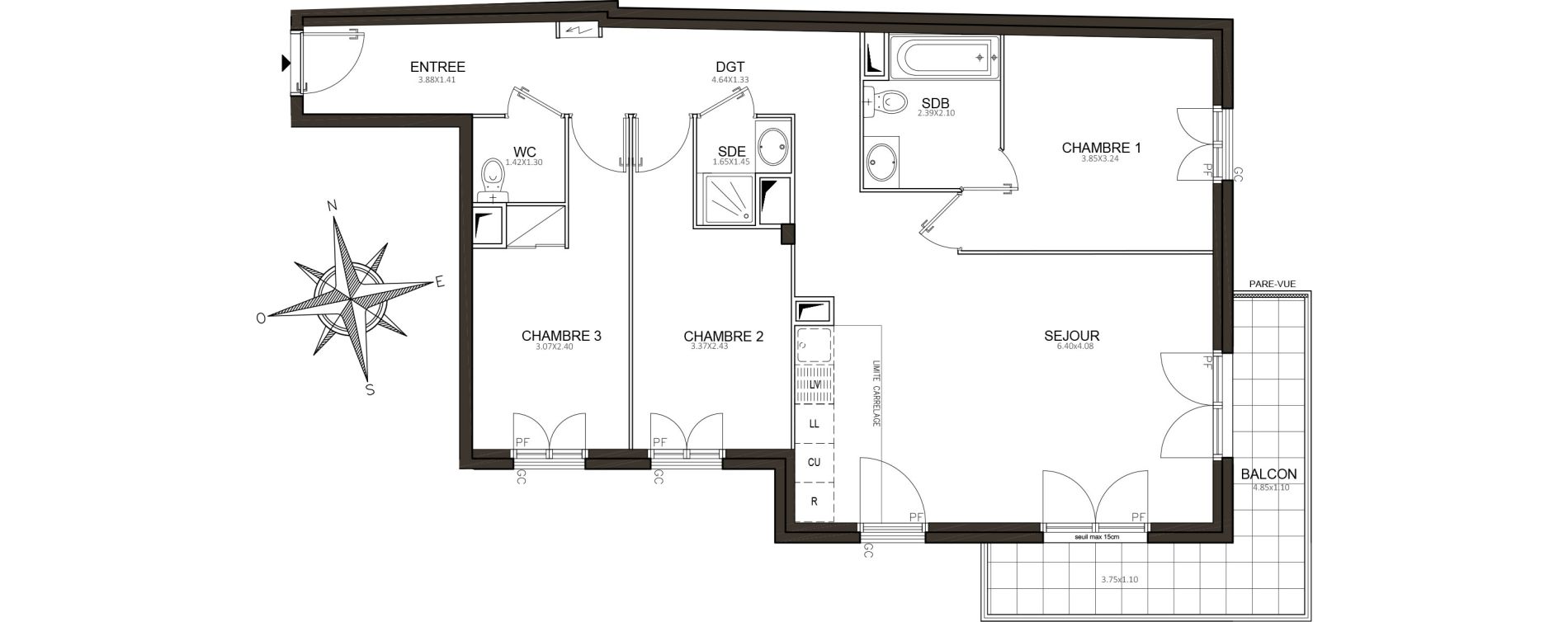 Appartement T4 de 80,03 m2 &agrave; Fontenay-Aux-Roses Centre