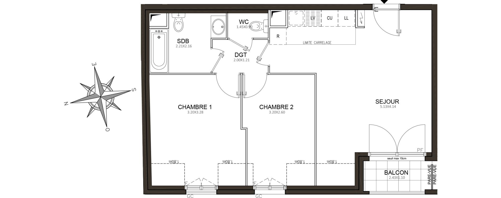 Appartement T3 de 54,23 m2 &agrave; Fontenay-Aux-Roses Centre