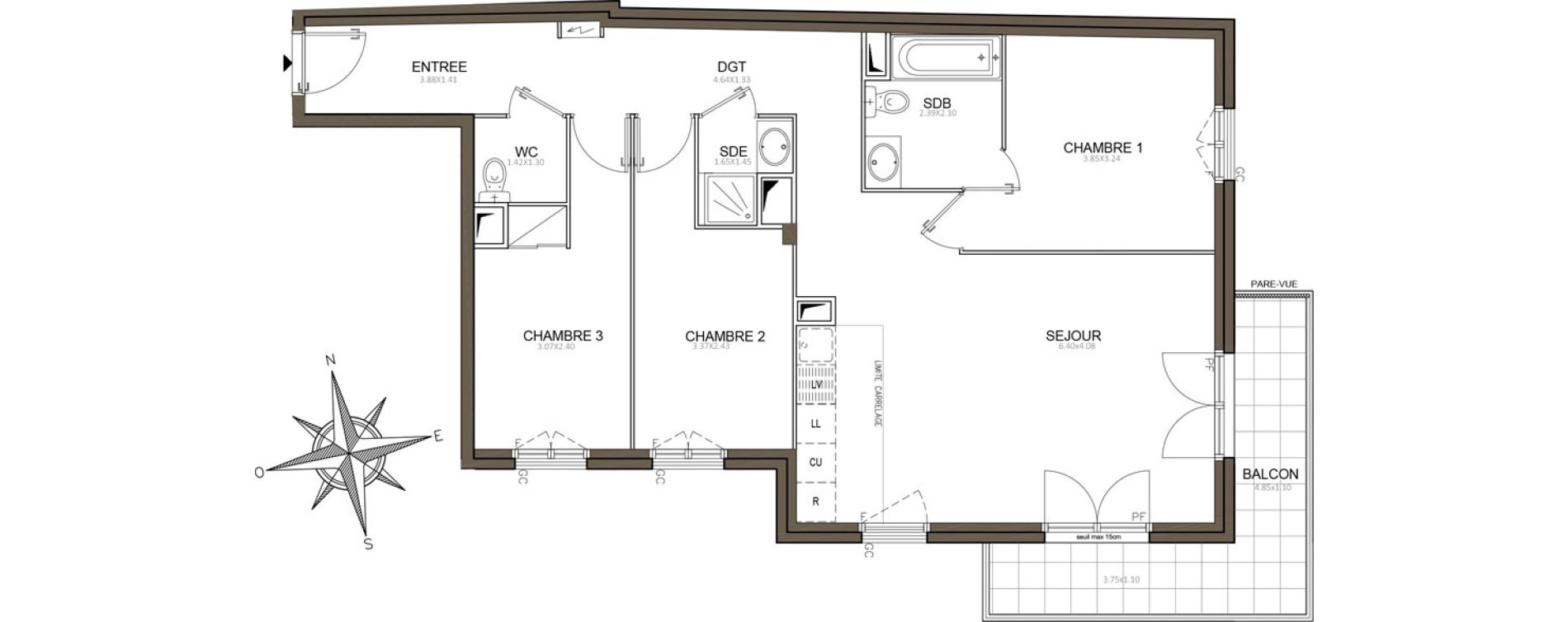 Appartement T4 de 80,03 m2 &agrave; Fontenay-Aux-Roses Centre