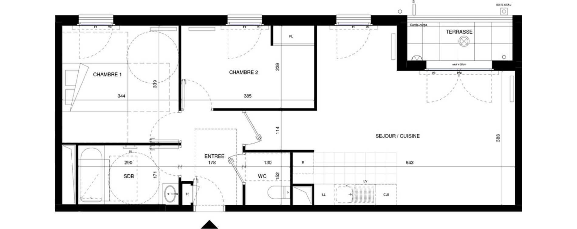 Appartement T3 de 60,43 m2 &agrave; Fontenay-Aux-Roses Pervenches