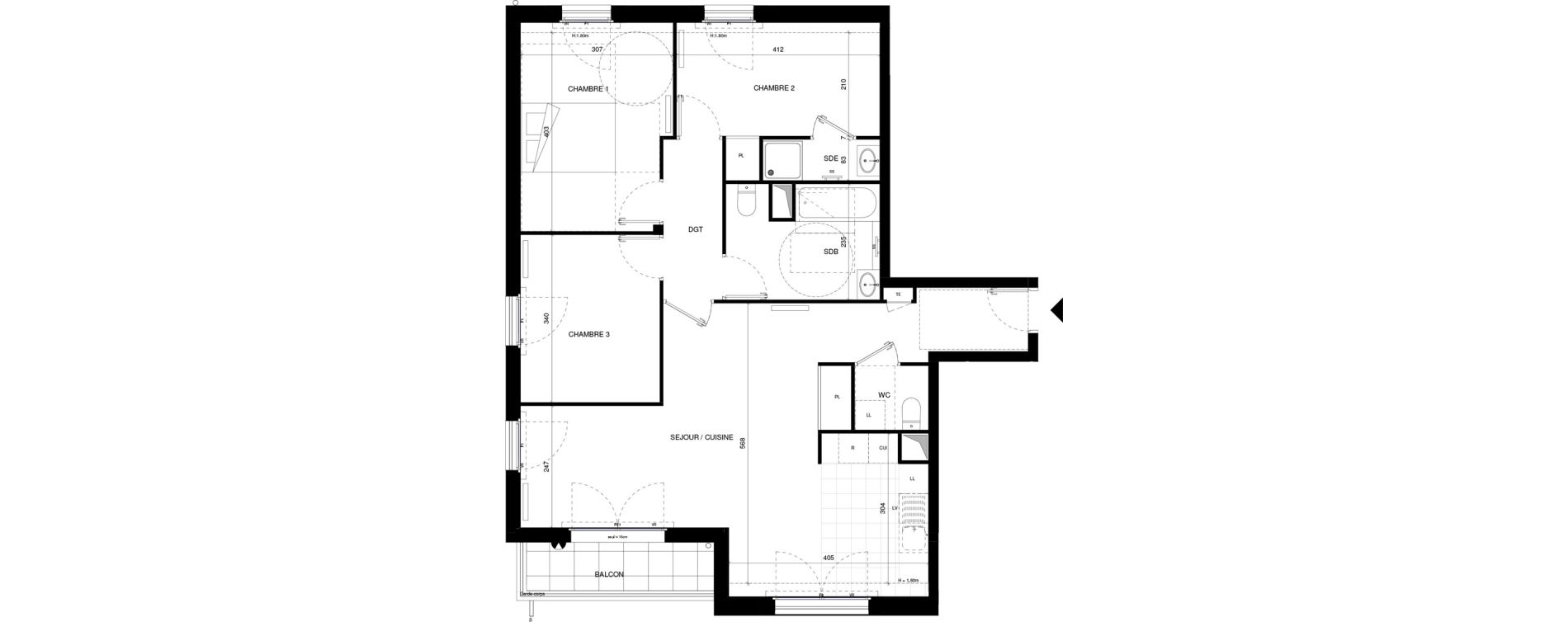 Appartement T4 de 81,80 m2 &agrave; Fontenay-Aux-Roses Pervenches