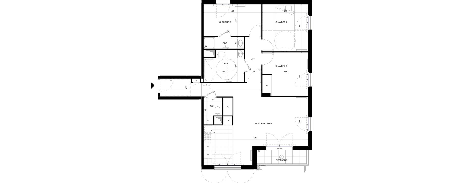 Appartement T4 de 82,16 m2 &agrave; Fontenay-Aux-Roses Pervenches