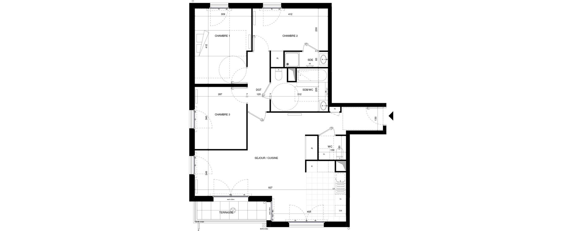 Appartement T4 de 83,91 m2 &agrave; Fontenay-Aux-Roses Pervenches