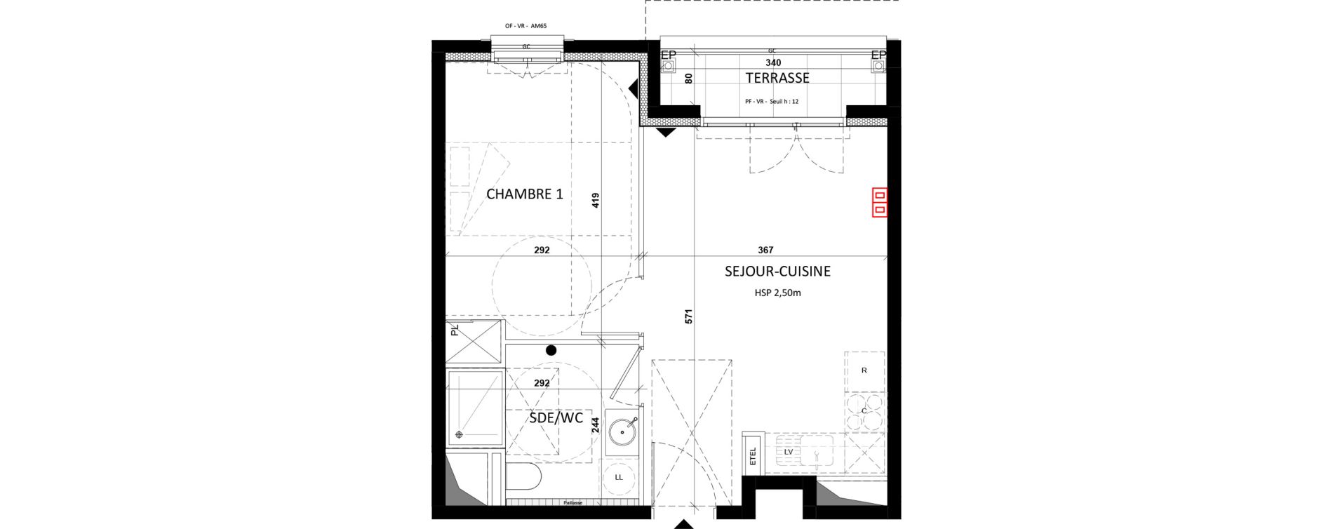 Appartement T2 de 38,30 m2 &agrave; Fontenay-Aux-Roses Val content