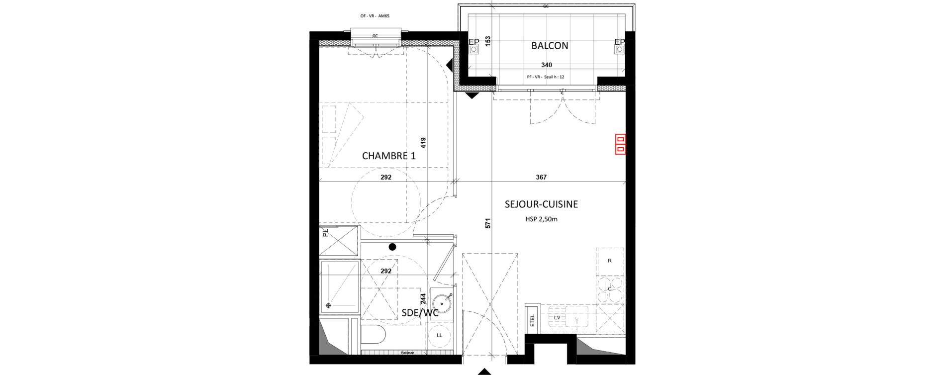 Appartement T2 de 38,30 m2 &agrave; Fontenay-Aux-Roses Val content