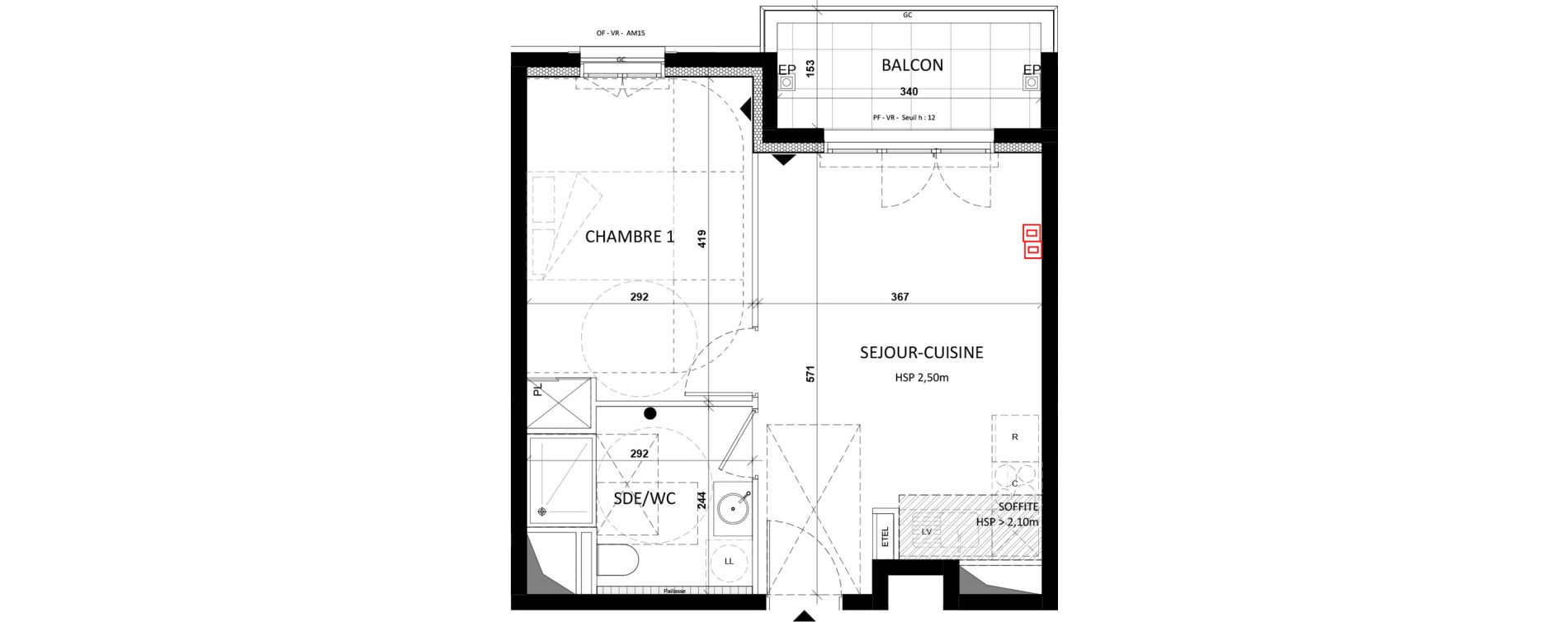 Appartement T2 de 38,20 m2 &agrave; Fontenay-Aux-Roses Val content