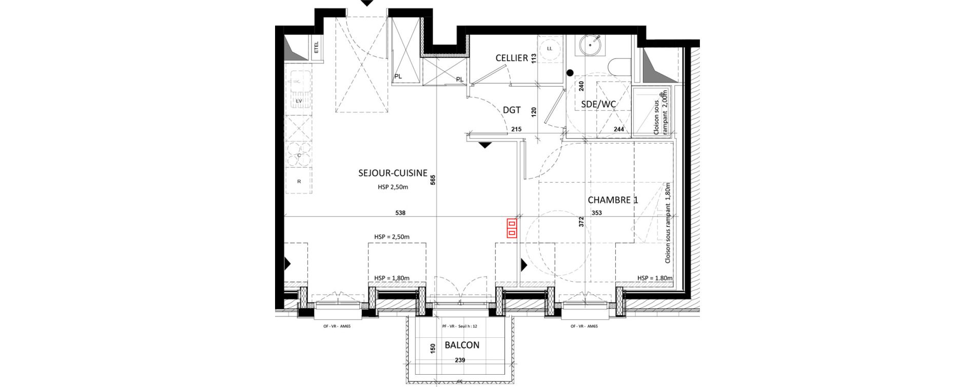 Appartement T2 de 50,80 m2 &agrave; Fontenay-Aux-Roses Val content