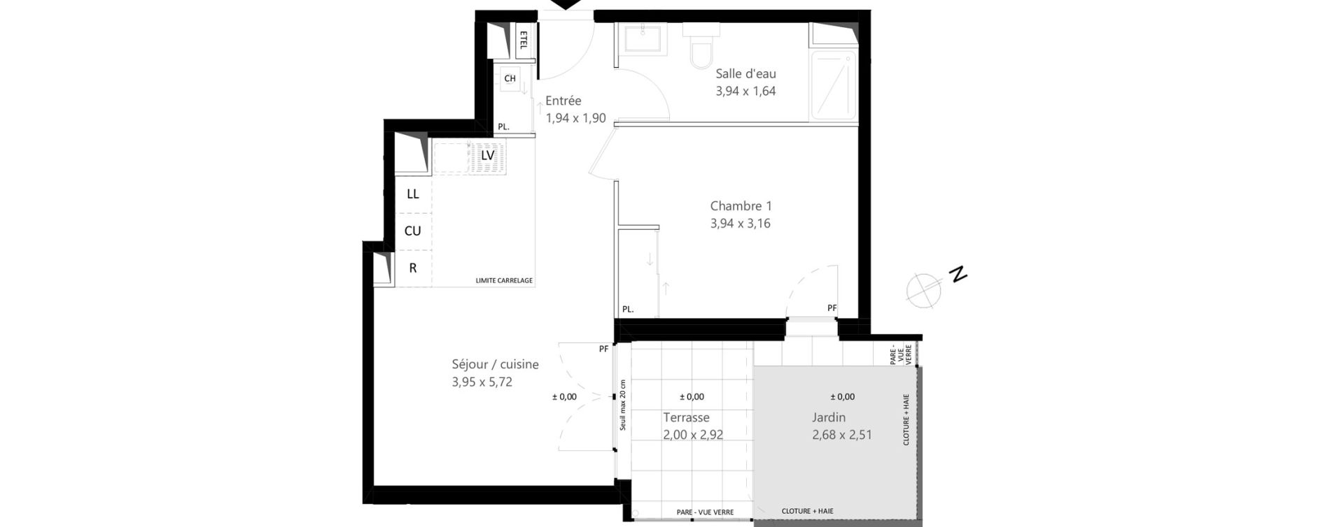 Appartement T2 de 43,02 m2 &agrave; Garches Centre