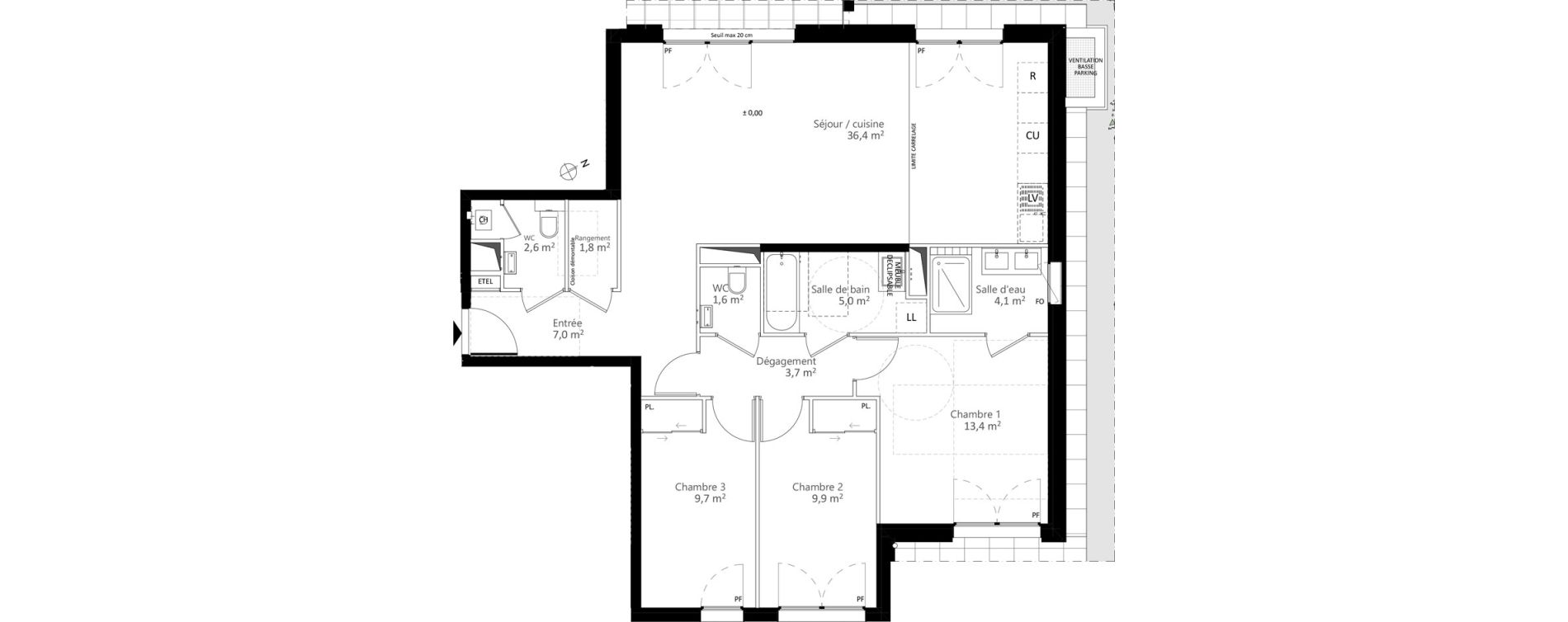 Appartement T4 de 95,17 m2 &agrave; Garches Centre