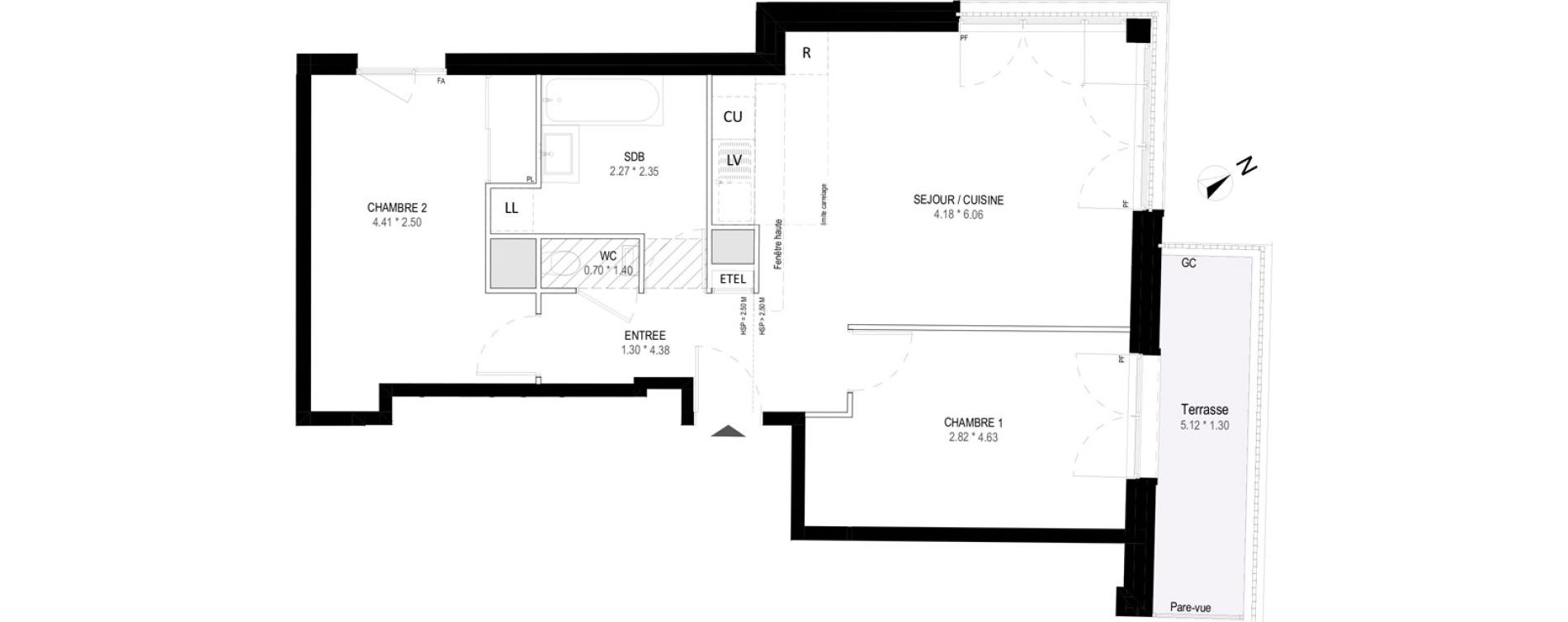 Appartement T3 de 62,70 m2 &agrave; Garches Buzenval