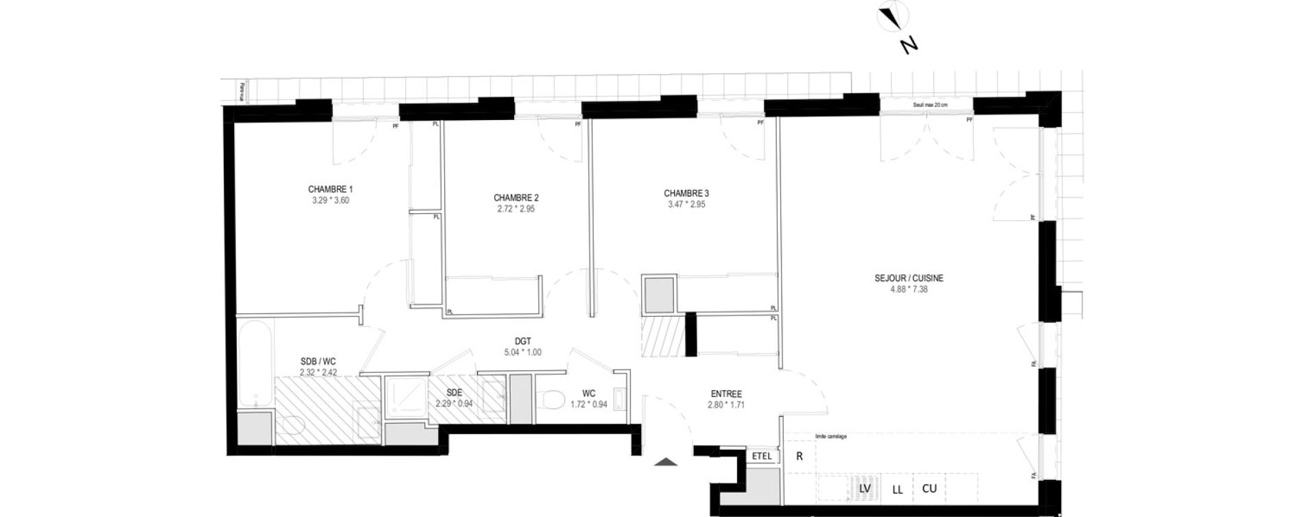 Appartement T4 de 92,85 m2 &agrave; Garches Buzenval