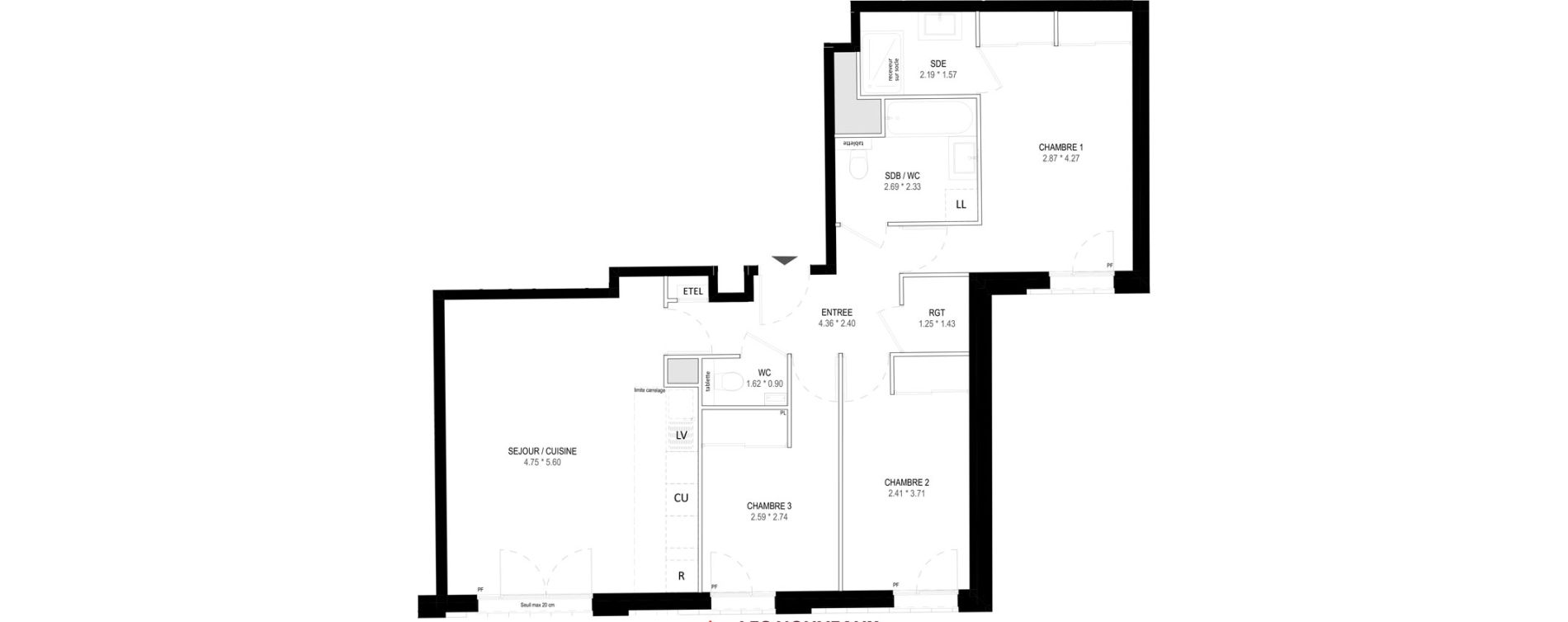 Appartement T4 de 81,00 m2 &agrave; Garches Buzenval