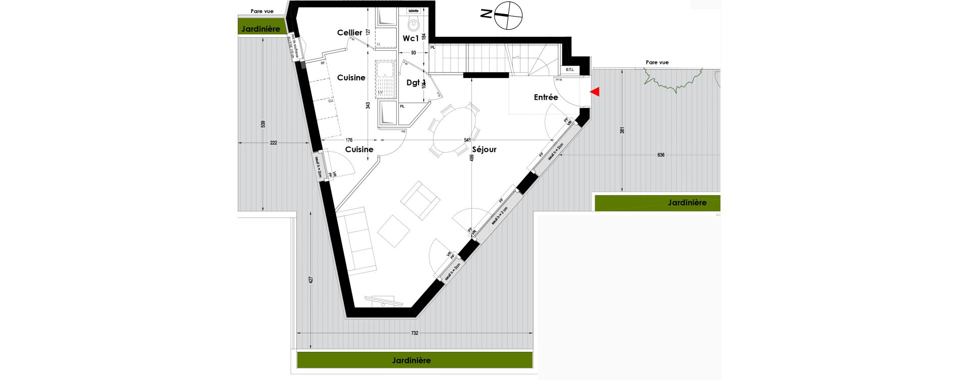 Appartement T4 de 94,67 m2 &agrave; Garches Buzenval