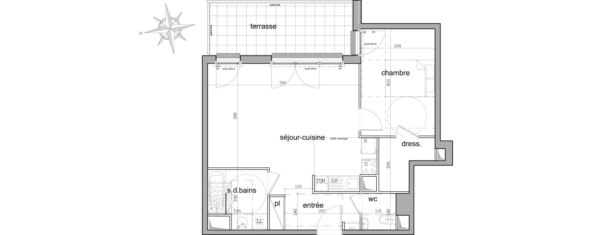 Appartement T2 de 53,44 m2 &agrave; Garches Centre