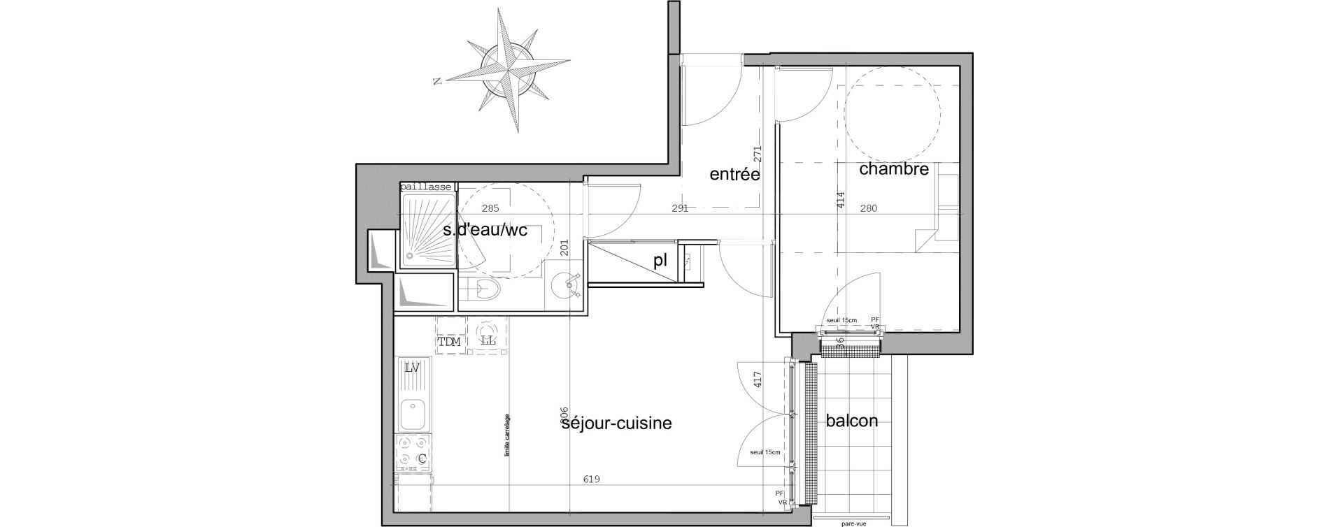 Appartement T2 de 43,99 m2 &agrave; Garches Centre