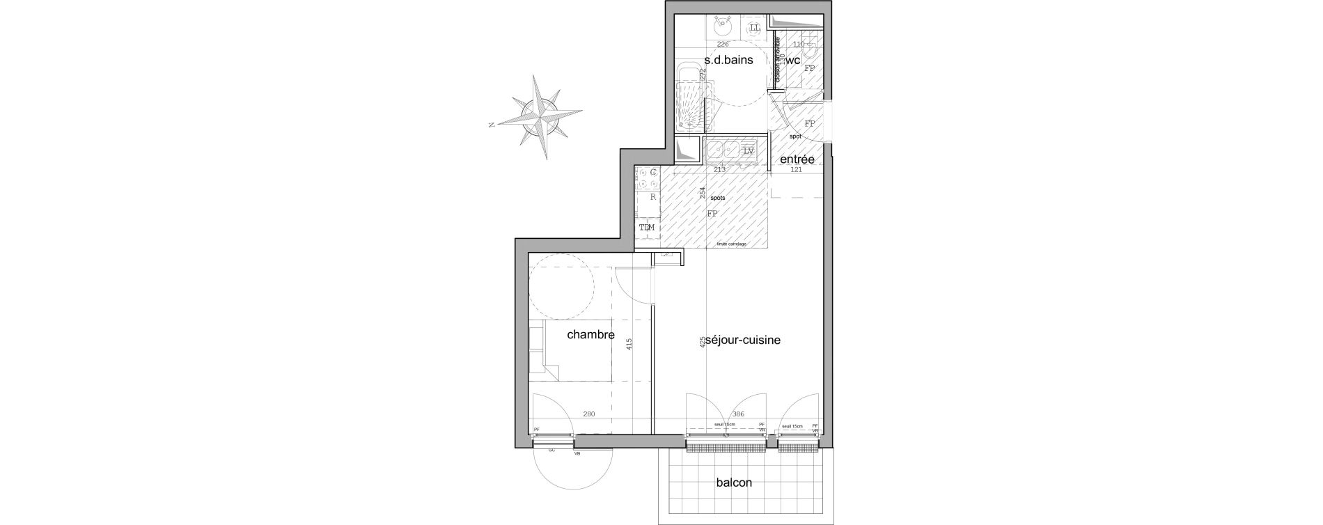 Appartement T2 de 46,19 m2 &agrave; Garches Centre
