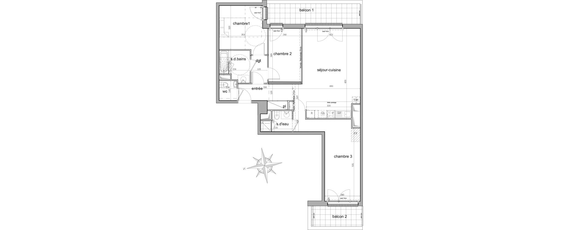 Appartement T4 de 83,88 m2 &agrave; Garches Centre