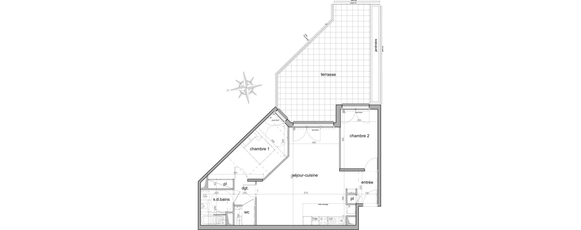 Appartement T3 de 70,54 m2 &agrave; Garches Centre