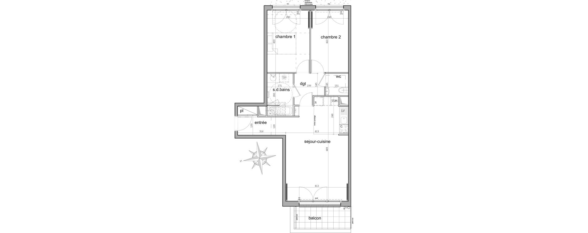 Appartement T3 de 63,21 m2 &agrave; Garches Centre