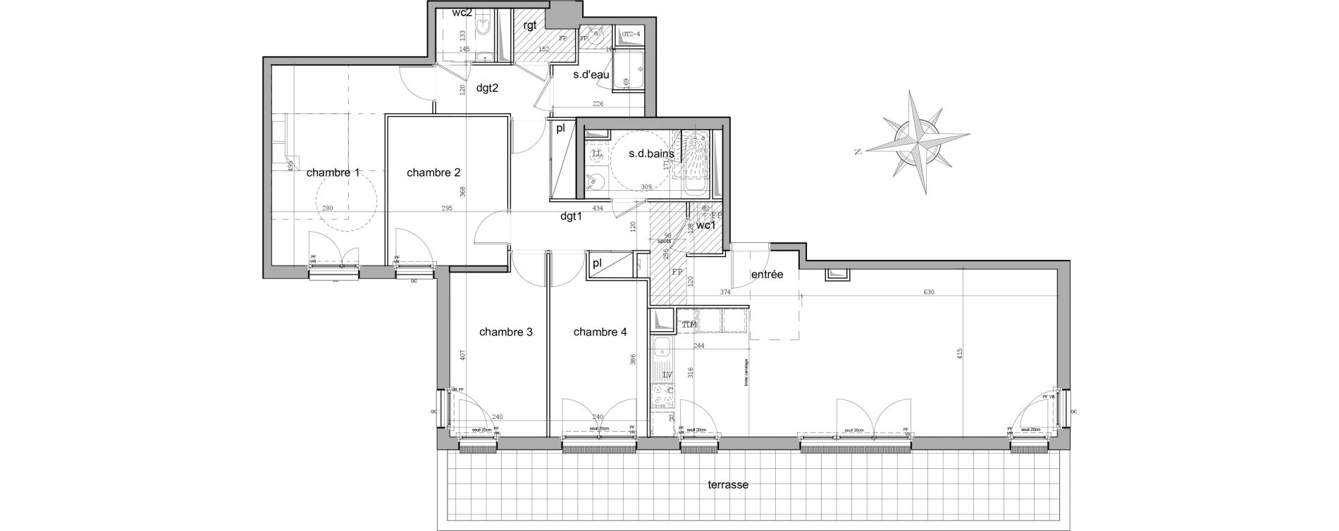 Appartement T5 de 114,78 m2 &agrave; Garches Centre