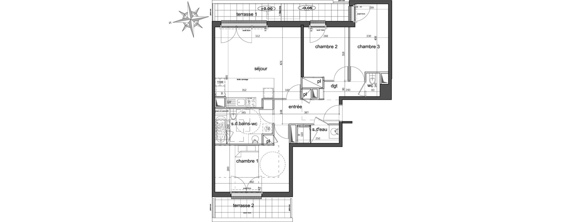 Appartement T4 de 74,42 m2 &agrave; Garches Centre