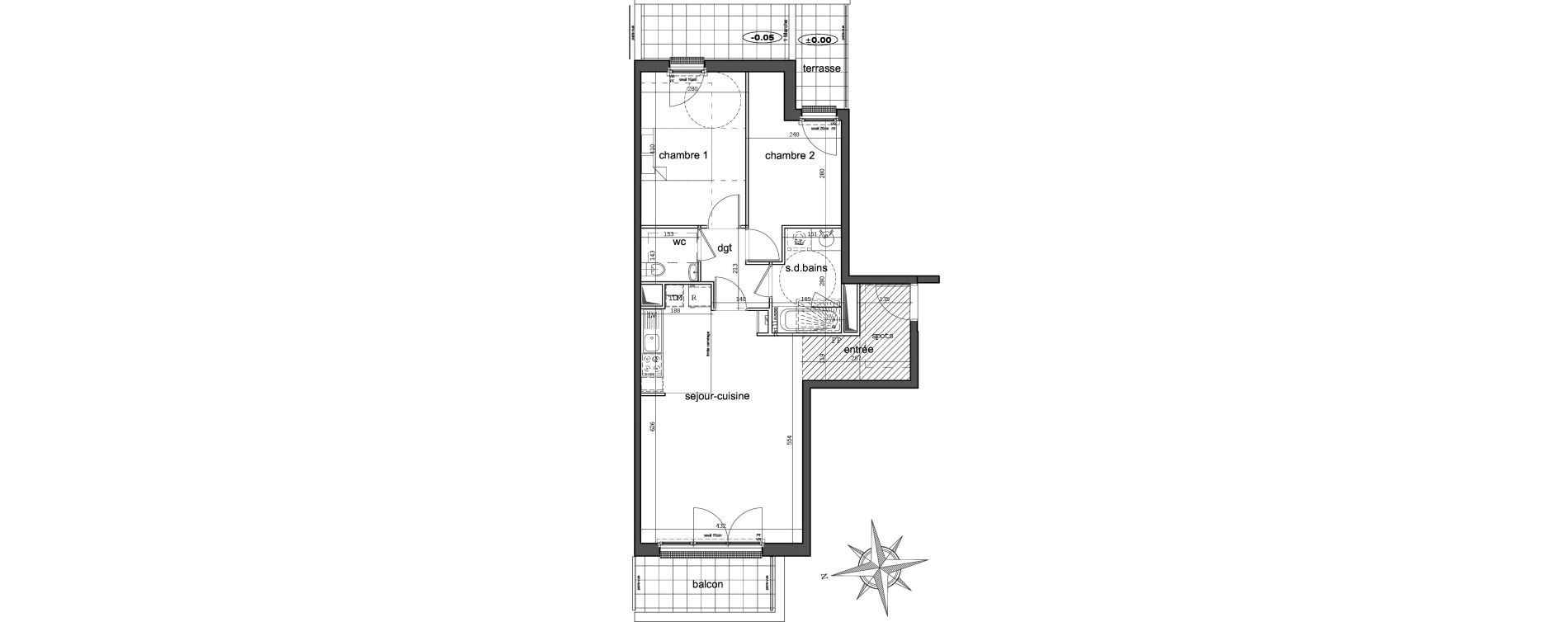 Appartement T3 de 62,83 m2 &agrave; Garches Centre