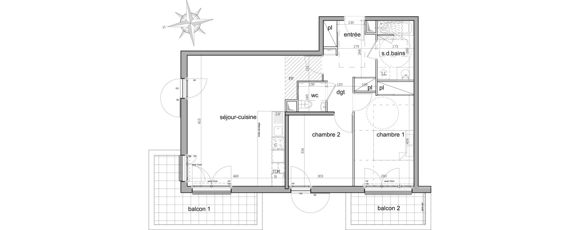 Appartement T3 de 69,41 m2 &agrave; Garches Centre