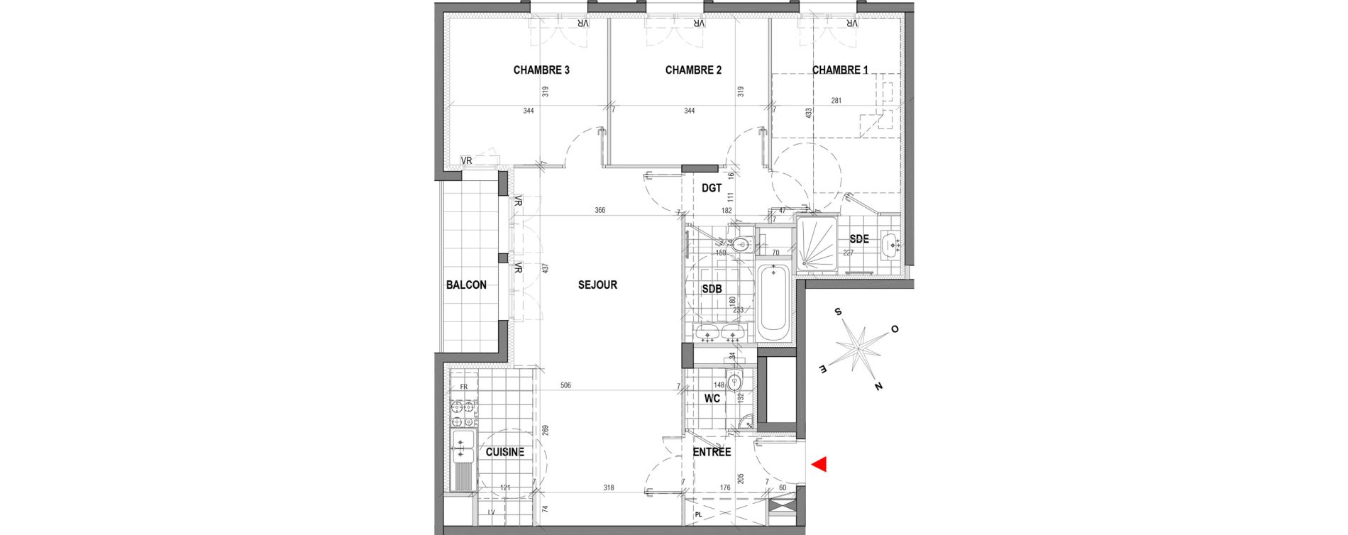 Appartement T4 de 83,46 m2 &agrave; Garches Garches buzenval