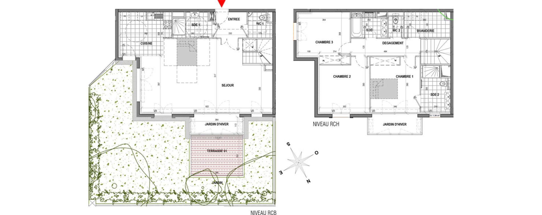 Duplex T4 de 125,92 m2 &agrave; Garches Garches buzenval
